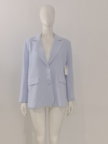 BNWT GOOD AMERICAN (XS/S) Luxe Suiting Blazer UK 8 10 EU 36 38 Blue Boyfriend - Picture 3 of 19