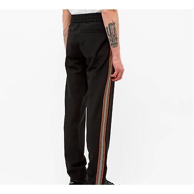 【送料0円】 Man BURBERRY eBay | 40 Size BLACK PANTS TRACK STRIPE パンツ