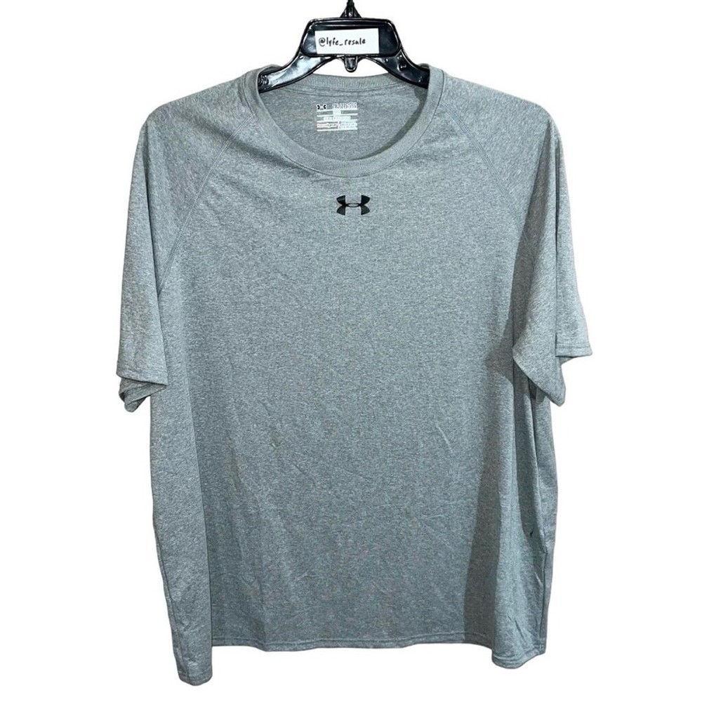 Under Armour Shirt Men's Size 2XL Gray Loose Short Sleeve
