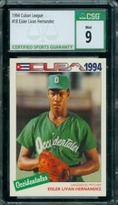1994 CUBAN LEAGUE #18 LIVAN HERNANDEZ RC CGS 9 2ND FINEST 1 OF 5000 PRINTED *