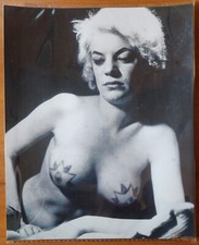 Bernard Kobel Traditional Tattoo Photo Vintage Tattooed Woman Breast B W 8X10