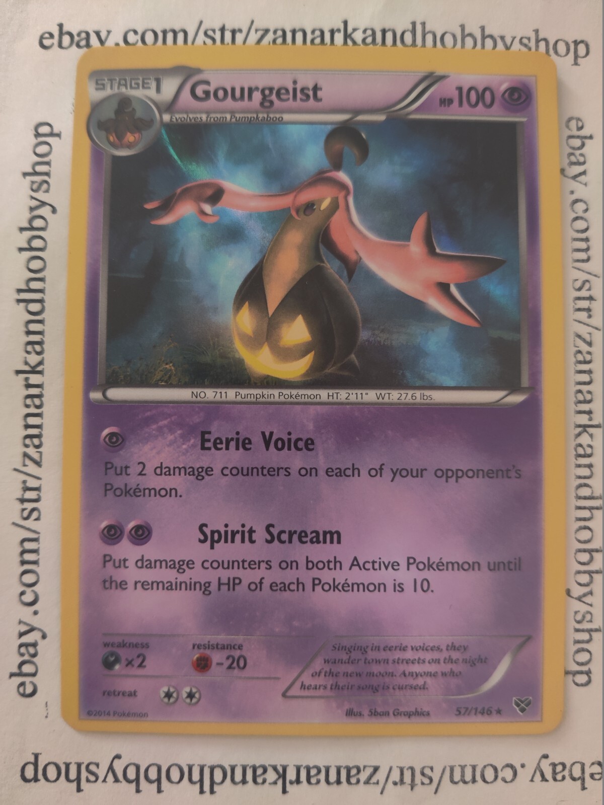 Pokemon Gourgeist 45/119 XY Phantom Forces LP