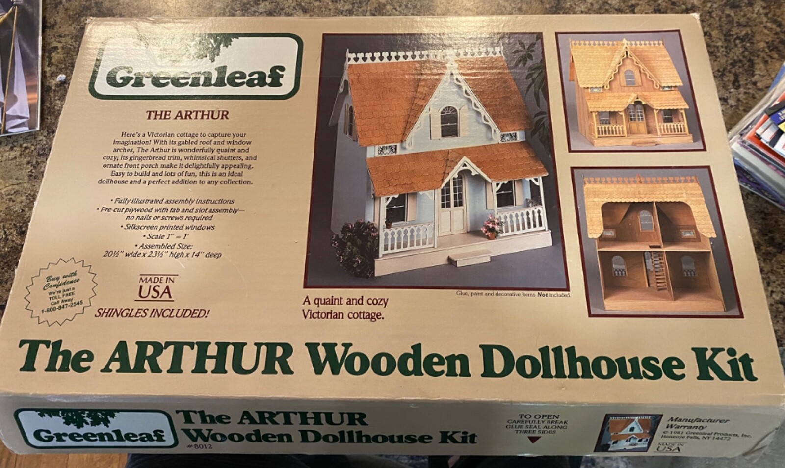 VINTAGE 1981 GREENLEAF ARTISTIC THE ARTHUR WOODEN DOLLHOUSE KIT USA