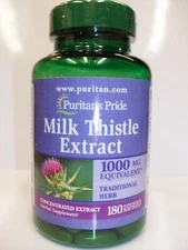 Milk Thistle (Silymarin) 1000 mg - 180 Softgels