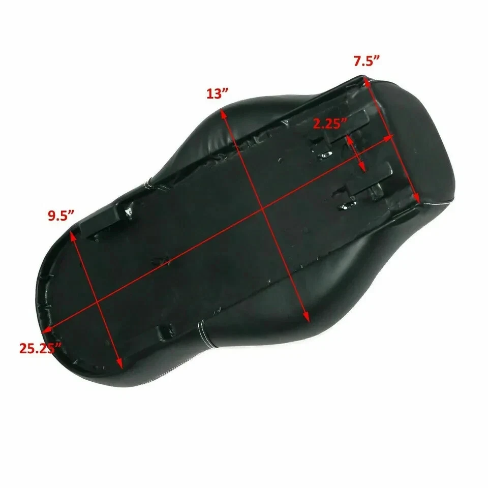 Fits for Royal Enfield Interceptor Custom Cushioned Dual Seat White Stitched - Imagem 2 de 4