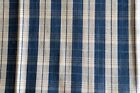 <!--F#f_0-->Designer Ralph Lauren Wyatt Check Indigo Blue, beige flannel fabric by the yard<!--F/-->