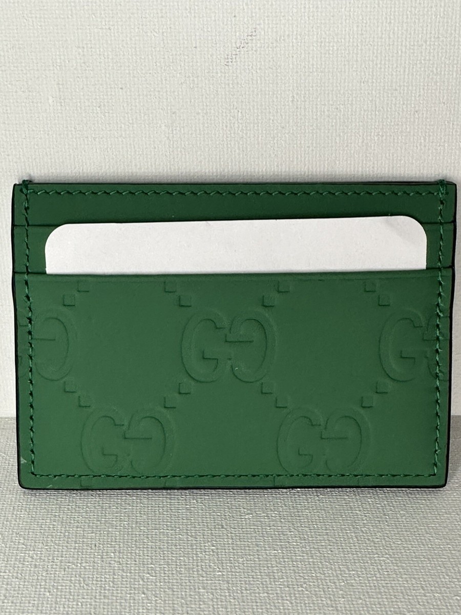 ポーチ GUCCI Card Decks & Leather Pouch NEW Authentic Gucci Navy Microguccissima Embossed Leather