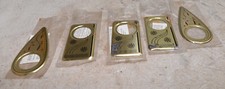 5 vintage Lockwood Decra-dor door escutcheon collectible solid brass 1950's lot