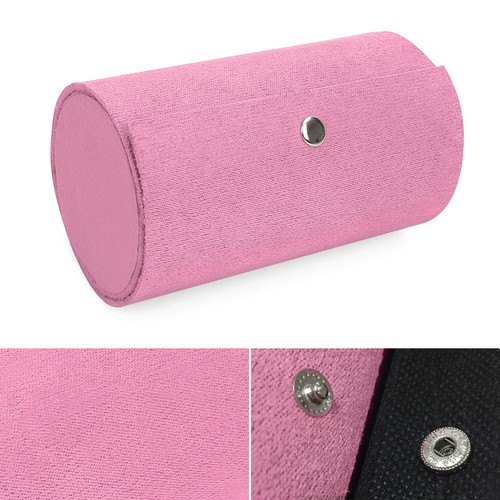 Estuche organizador de caja de joyas de viaje portátil con rollo cilíndrico adornos - Imagen 3 de 15