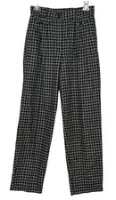Diane von Furstenberg Women  s Vintage Black Houndstooth High Rise Pants Sz 10