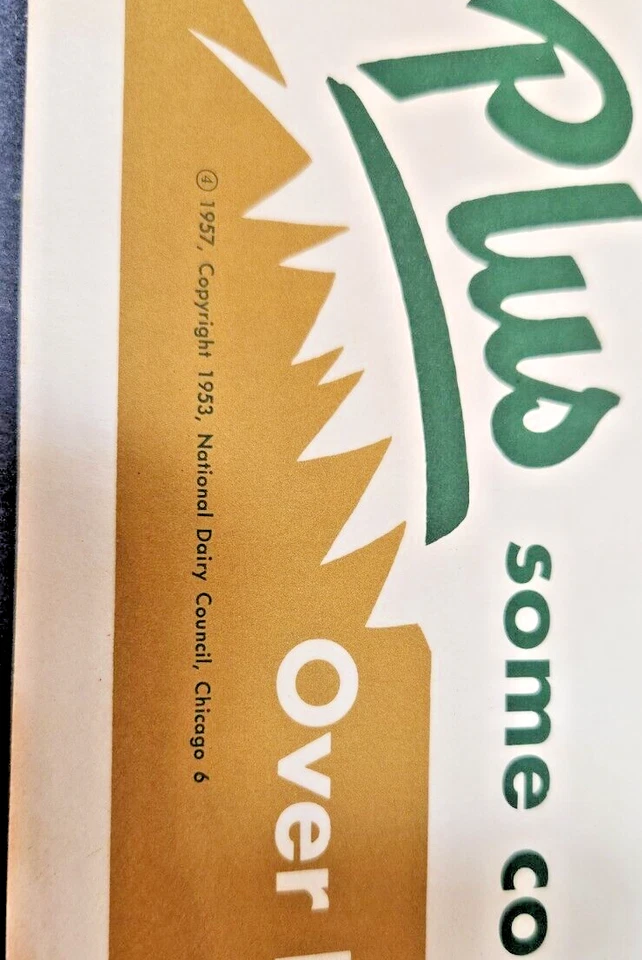 Cartel de leche 1957 de colección valor alimenticio de 1 cuarto de cuarto de leche NRC cantidades vitamina D leche Foto 3 de 4