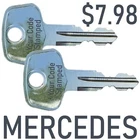 2 MERCEDES ROOF RACK KEY Car Ski Lock Bicycle Hauler Carrier Kayak Crossbar Bike