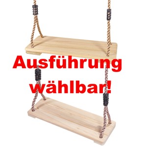 HOLZ SCHAUKELSITZ FÜR KINDERSCHAUKEL + 2 x 2 METER SEIL AUFHÄNGUNG