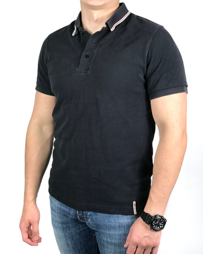 BURBERRY LONDON black cotton polo 