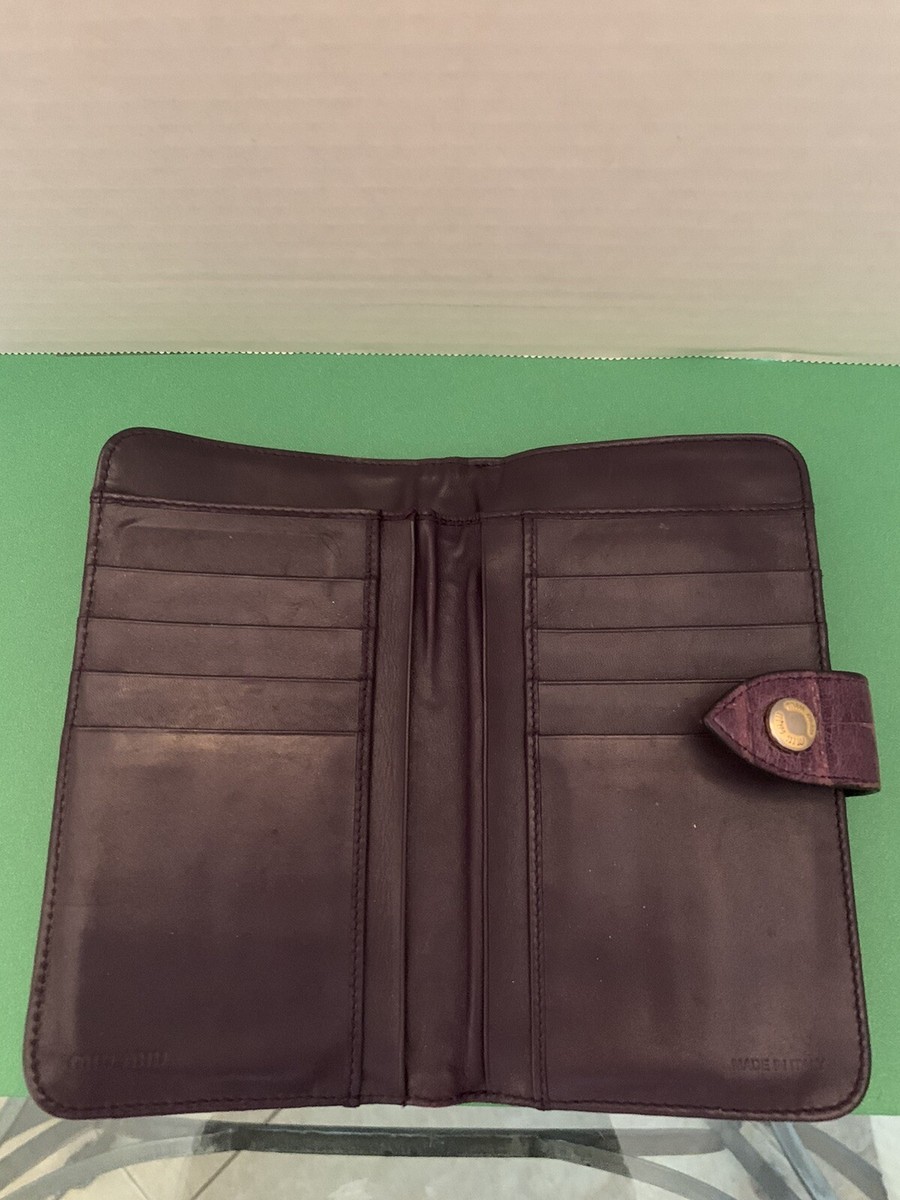 小物 MIU MIU Vintage Embossed Leather Wallet MIU MIU Vernice Lizard Embossed Wallet Mango 1403968