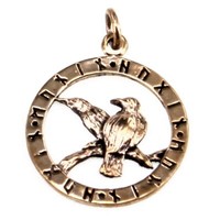Wikinger Runen AnhäNger Bronze Odins Raben Hugin Und Munin + Lederschnur M2