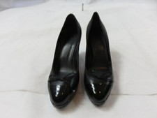 Sonia Rykiel NWOB Black Leather Platform Heel w/ Patent Cap Toe Size 40 US 10 