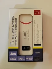 3in1 LTE 4G USB MODEM with WiFi HotSpot 150Mbps Plug And Play Open Box