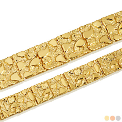 Gold Textured Nugget Bracelet S/L (Available in Yellow/Rose/White Gold)