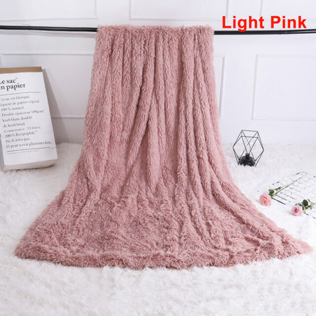 Winter Soft Shaggy Blanket Ultra Plush Quilt Warm Comfy Thicken Throw Bedding RF