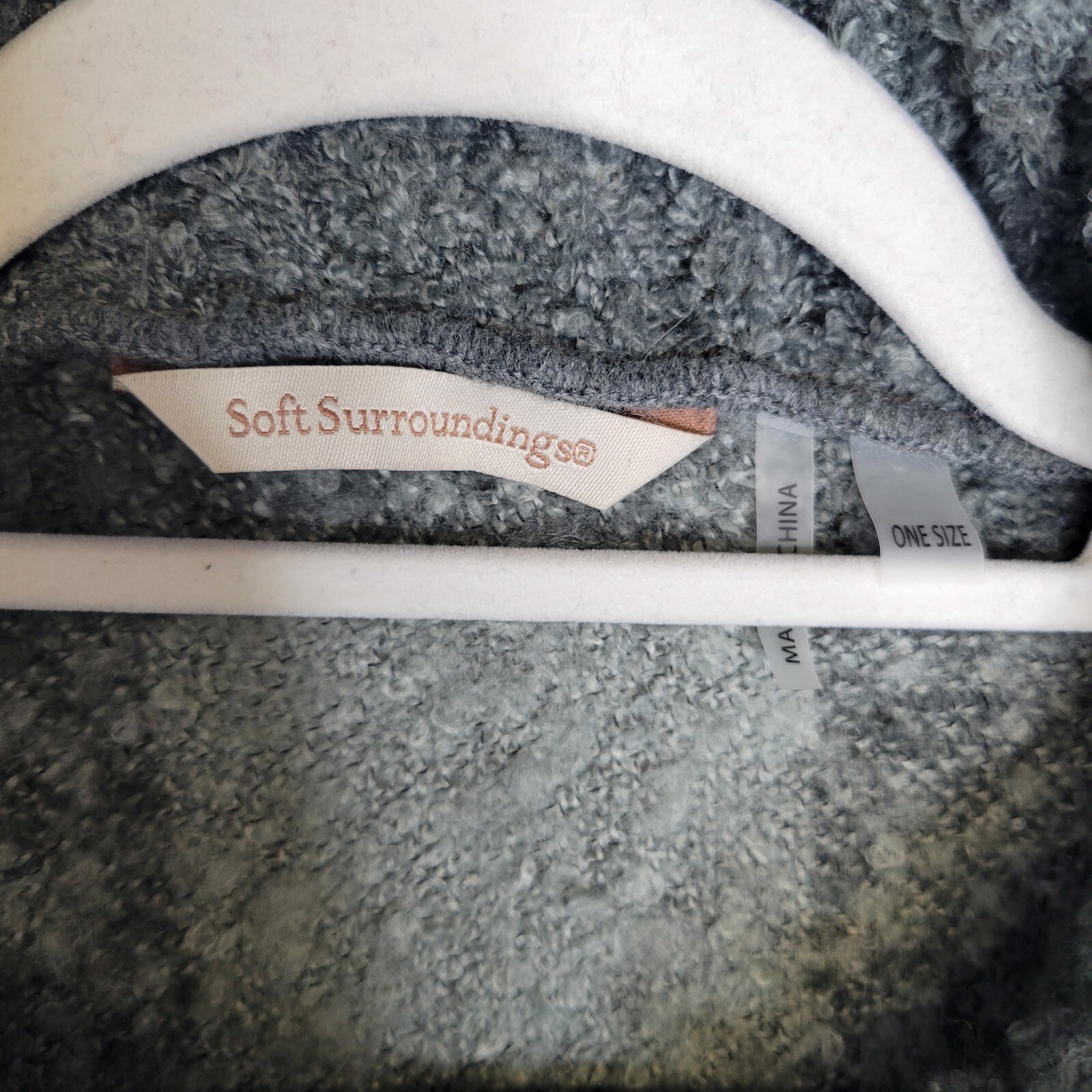 Soft Surroundings One Size Poncho Turtleneck Gray - image 4