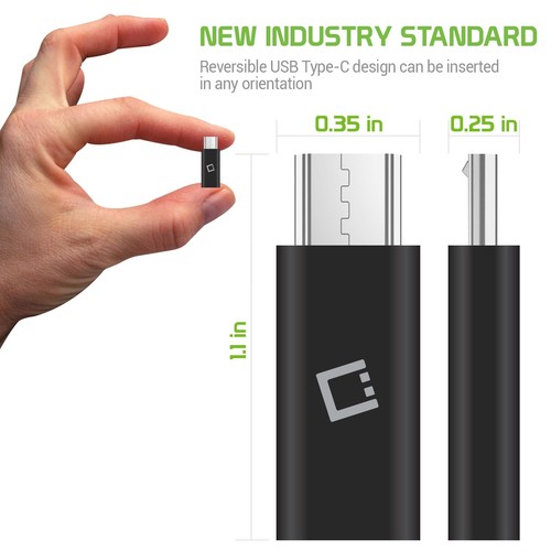 Cellet Male Micro-USB to Female USB-C Adapter Connector - Black - Picture 6 of 9