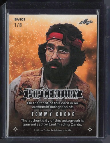2025 Leaf Pop Century Shimmer Pink Tommy Chong 1/8 Auto Autograph - Picture 2 of 2