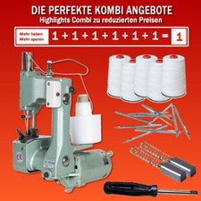 Tragbare SACKN&Auml;HMASCHINE GK9-2 mit 10000 Meter N&auml;hgarn + 40 Nadel Combi Angebot