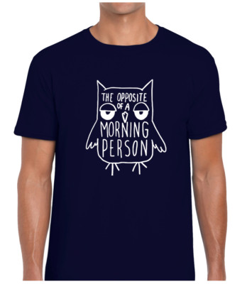 Lustiges T-SHIRT HERREN WITZ DESIGN NEUHEIT GESCHENK I'M The Gegenteil von Morgenmensch