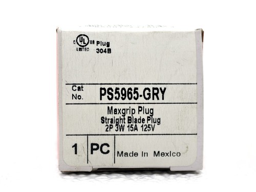 Legrand MaxGrip Straight Blade Plug PS5965-GRY *New Open Box* - Picture 6 of 6