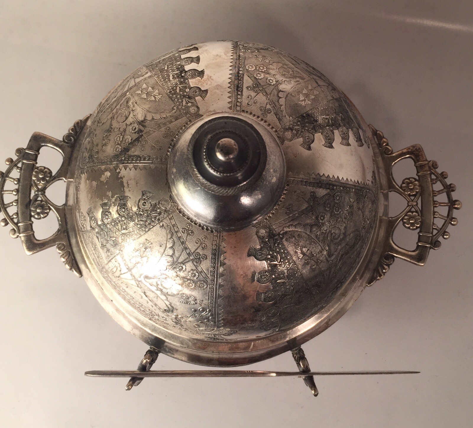 Middletown Plate, Co. White Metal Butter Dish Vintage Rare