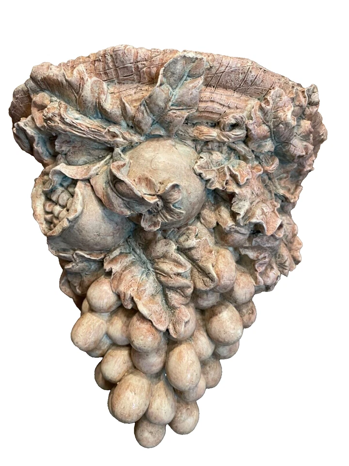 Par de apliques de pared estilo italiano vintage estante mayólica de frutas Foto 2 de 4