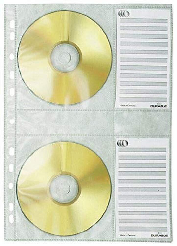 Durable CD/DVD Wallet/Pocket for CD Index A4 for 4 Disks (Pack of 5) 2 ...