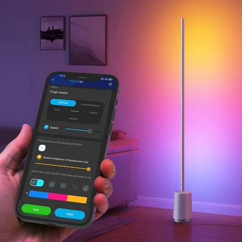 Corner Floor Lamp, 1500lm RGBW Corner Lamp Works with Alexa & Google Assist - Picture 4 of 10