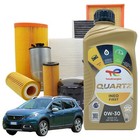 Kit Tagliando 4 Filtri 5 Lt Total Quartz 0w30 Peugeot 2008 II 1.6 Hdi Dal 2016