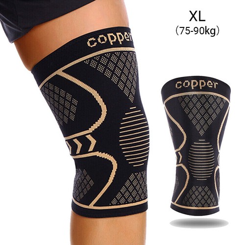 Copper Knee Brace Support Compression Sleeve Football Joint Pain Arthritis Strap - Picture 18 of 23