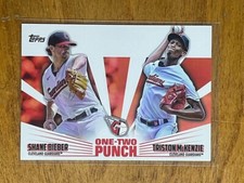 2023 Topps One-Two Punch #12P-13 Shane Bieber & Triston McKenzie - Cleveland