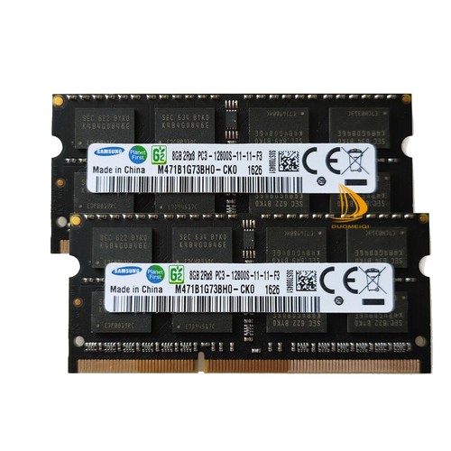 Samsung 2x 8GB 2RX8 DDR3 1600MHz PC3-12800 204PIN SODIMM Laptop RAM Memory 1.5V)
