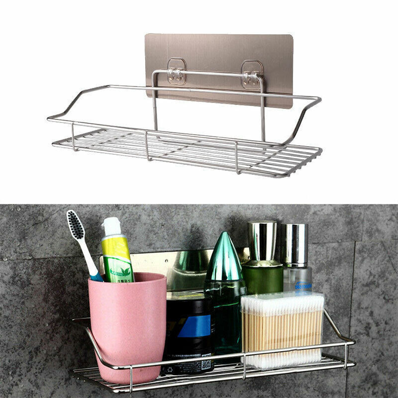 Stainless Steel Non Rust Bathroom Shower Storage Shelf Rack Basket Tidy