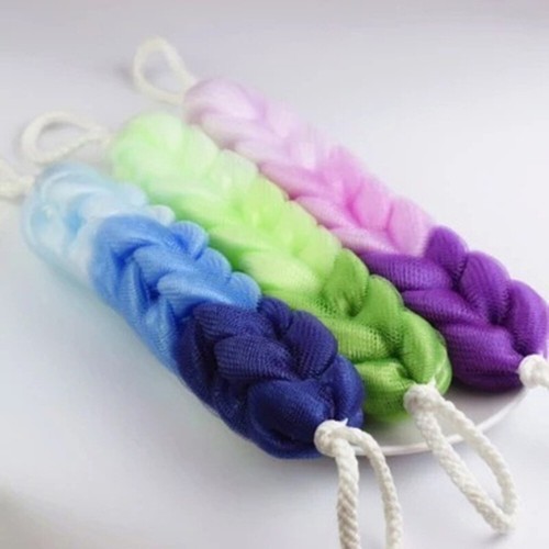 Back Scrubber Puff Exfoliating Shower Sponge Mesh Pouf Handheld Body Brush Pouf - Bild 7 von 11