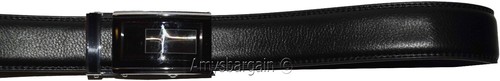 cinturón de cuero para hombre talla M cuero genuino cinturón negro cinturón de bloqueo rápido para hombre - Imagen 6 de 12