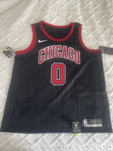 Nuova maglia Nike Coby White Chicago Bulls firmata nera rossa #0 Fanatics NBA XL - Foto 5 di 7
