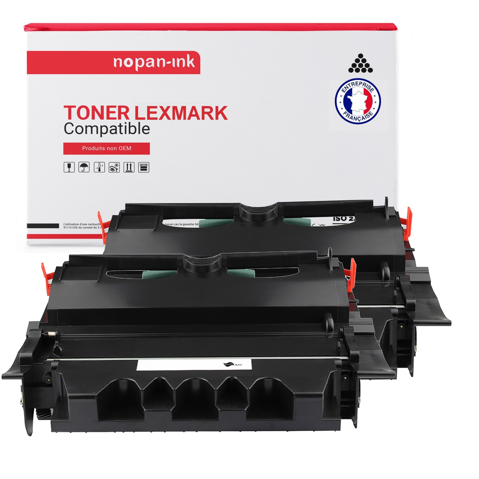 Toner Lexmark 64016HE noir double pack Nopan-Ink pour imprimer de longs rapports