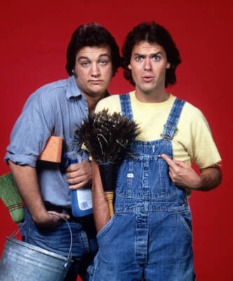 Jim Belushi, Michael Keaton on Working Stiffs 1979 TV OLD PHOTO 2