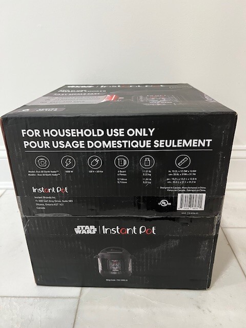 Instant Pot Duo60 DARTH VADAR 新品未開封 Instant Pot - Brandclub - Instant Pot Star Wars™ Duo™ 6-Qt