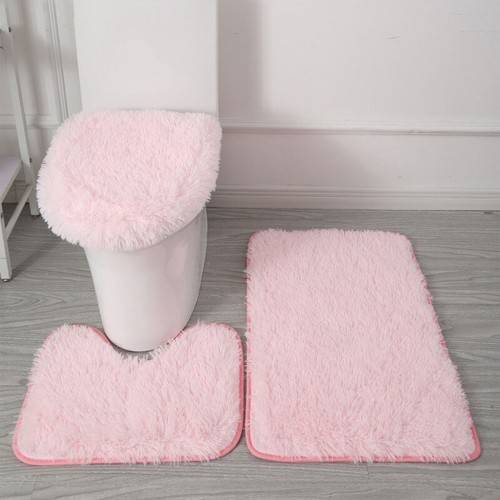 3-Piece Bathroom Bath Mat Contour Rug Set with Toilet Lid Cover #* - Picture 19 of 41