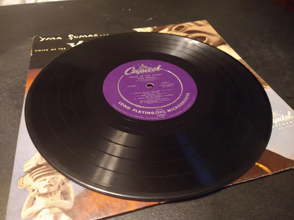 YMA SUMAC VOICE OF THE XTABAY 1952 10" EXOTICA H-244 Inca 33rpm Record  - Image 3 of 4