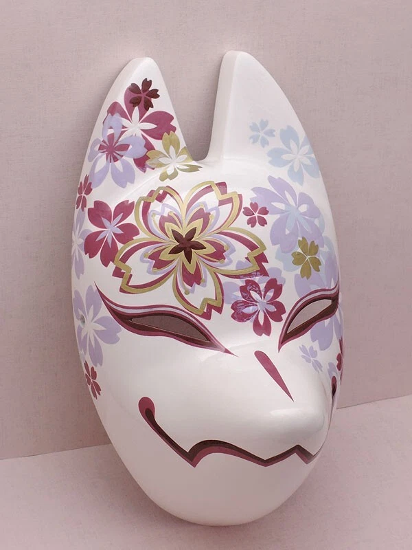 Komendo Full Face Fox Kitsune Mask CHIYO-ZAKURA Reg.Size Hand Made Painted Japan - Image 2 of 4