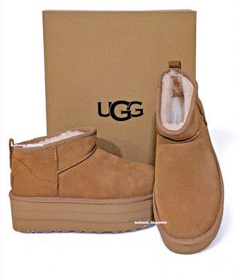 NEW 100% Authentic UGG Classic Ultra Mini Platform Women's Boots Shoes Chestnut
