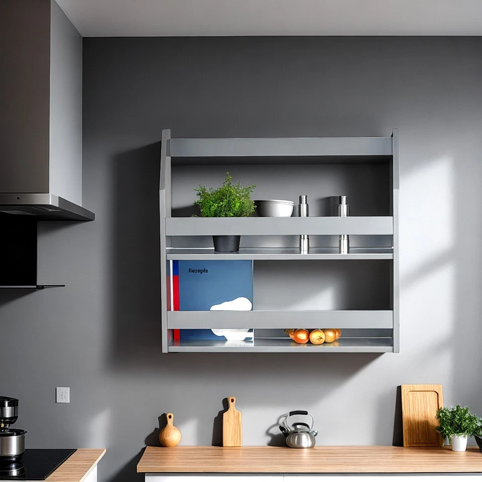 Étagère Murale Flottante Support de Rangement 2 Niveaux Bibliothèque Homestyle4u - Photo 1/4